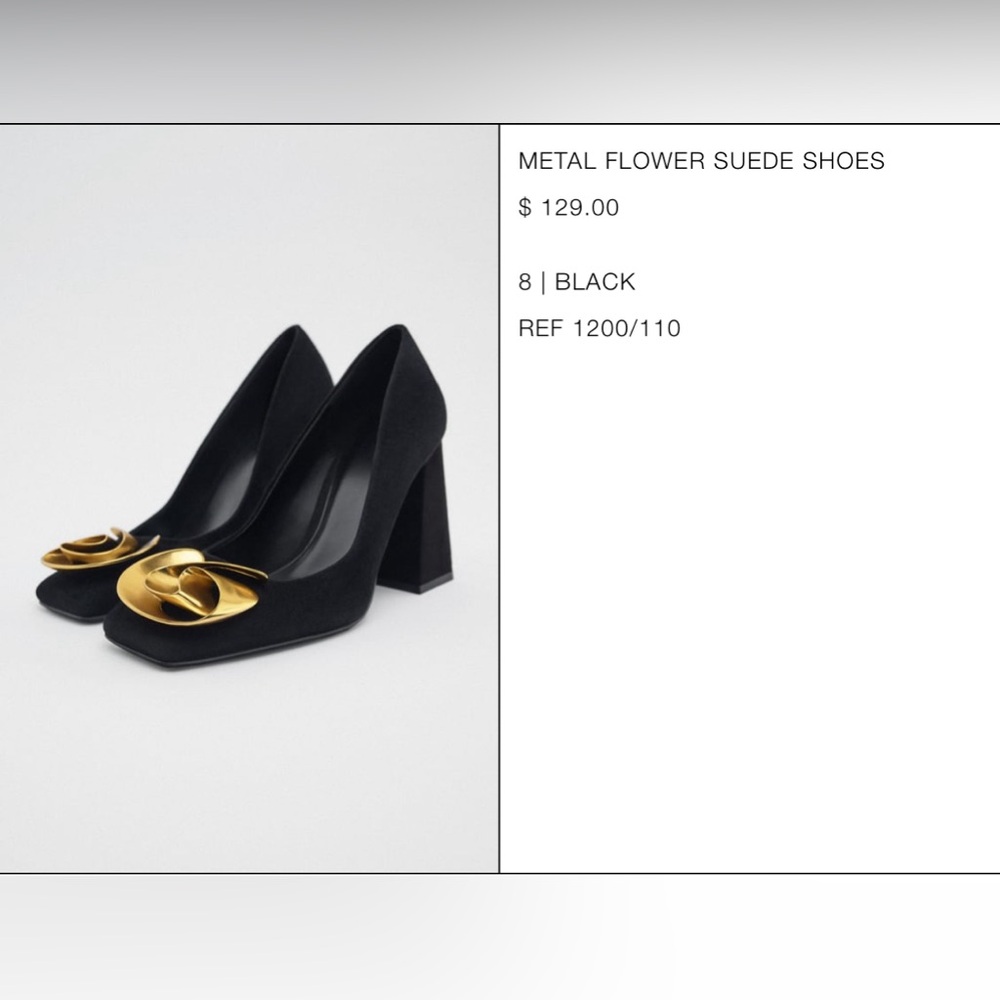 Zara new with box / never worn suede pumps 3.5 inch size 8